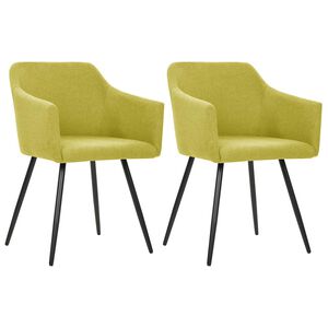 vidaXL Sillas de comedor 2 unidades tela verde