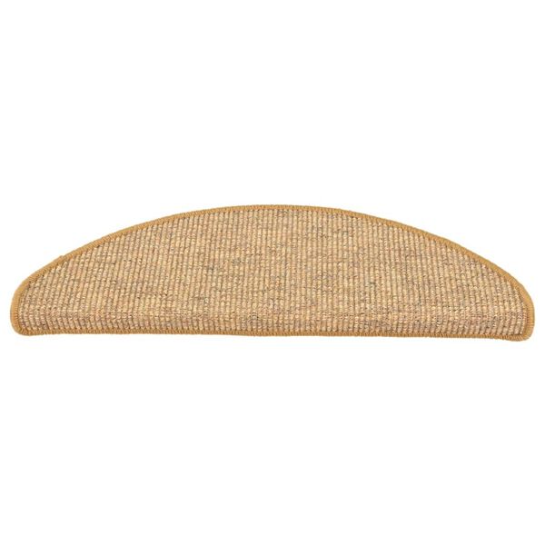 vidaXL Tapetes para escaleras 15 uds 65x21x4 cm Sisal Semicircular Grande