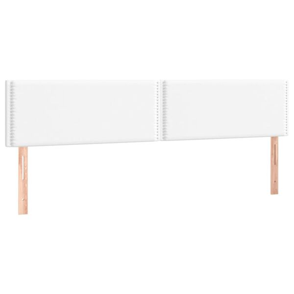 vidaXL Cabeceros 2 unidades de cuero sint&eacute;tico blanco 100x5x78/88 cm