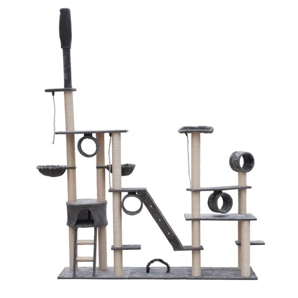 Rascador Lujoso Para Gatos 230-260 cm Gris Felpa Gimnasio