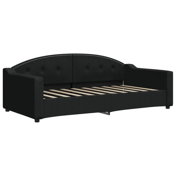 vidaXL Sof&aacute; cama sin colch&oacute;n tela negro 90x190 cm