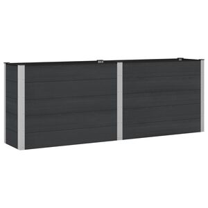 vidaXL Arriate elevado Negro 250 x 50 x 91 cm WPC y Aluminio