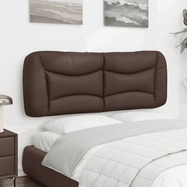 vidaXL Cabecero de cama acolchado Hvar cuero sint&eacute;tico marr&oacute;n 120 cm