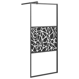 vidaXL Mampara de ducha vidrio vidrio ESG dise&ntilde;o piedra negro 80x195cm