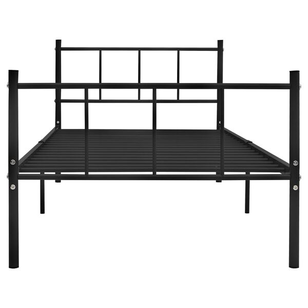 vidaXL Estructura de cama sin colch&oacute;n metal negro 90x200 cm