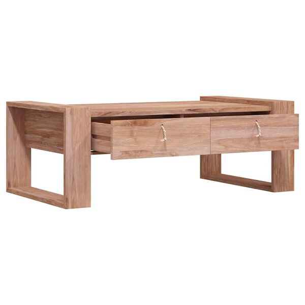 vidaXL Mesa de centro de madera maciza de teca 110x60x40 cm