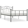vidaXL Estructura de cama sin colch&oacute;n metal gris 100x200 cm