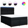 vidaXL Cama box spring con colch&oacute;n tela negro 140x200 cm
