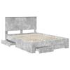vidaXL Estructura de cama con cabecera Gris Concreto 140 x 190 cm