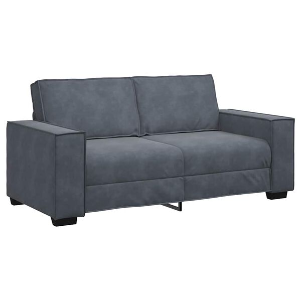 vidaXL Sof&aacute; de 2 plazas de terciopelo gris oscuro 180x78x84 cm
