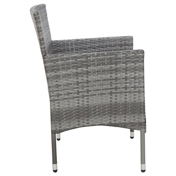 vidaXL Set de muebles de jardín 4 pzas y cojines ratán sintético gris