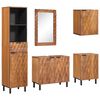 vidaXL Juegos de Ba&ntilde;o con caj&oacute;n 5 pcs Madera de Acacia Marr&oacute;n