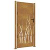 vidaXL Puerta de jard&iacute;n 100x175 cm de acero corten con dise&ntilde;o de hierba
