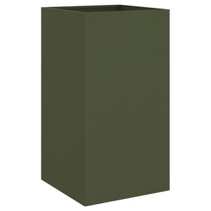 vidaXL Jardinera acero verde oliva 42x38x75 cm