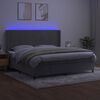 vidaXL Cama box spring colch&oacute;n y LED terciopelo gris claro 200x200 cm