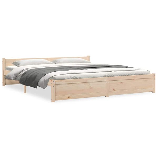 vidaXL Estructura de cama doble sin colch&oacute;n madera maciza 180x200 cm