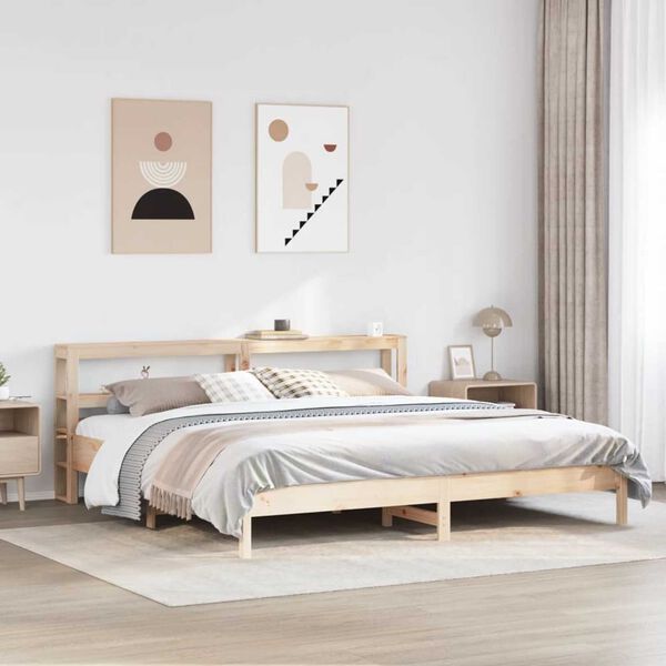 vidaXL Estructura de cama sin colch&oacute;n madera maciza de pino 180x200 cm