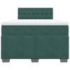vidaXL Cama box spring con colch&oacute;n terciopelo verde oscuro 120x200 cm