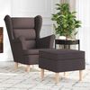 vidaXL Sill&oacute;n con reposapi&eacute;s de tela marr&oacute;n oscuro