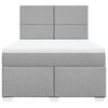 vidaXL Cama box spring con colch&oacute;n tela gris claro 160x200 cm
