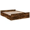 vidaXL Cama con cajones madera de ingeniería roble ahumado 150x200 cm