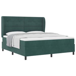vidaXL Cama tipo Box Spring Verde oscuro 200 x 180 cm Poli&eacute;ster