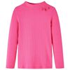 Camiseta infantil manga larga de punto el&aacute;stico rosa brillante 116