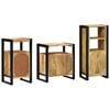 vidaXL Juego de muebles de ba&ntilde;o con caj&oacute;n 3 pcs Madera de mango maciza