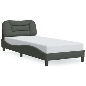vidaXL Estructura de cama sin colch&oacute;n Hvar tela gris oscuro 90x190 cm
