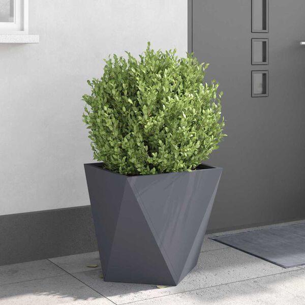 vidaXL Jardinera 2 pcs Antracita 50 x 50 x 50 cm Acero