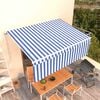 vidaXL Toldo retr&aacute;ctil manual con persiana azul y blanco 4x3 m