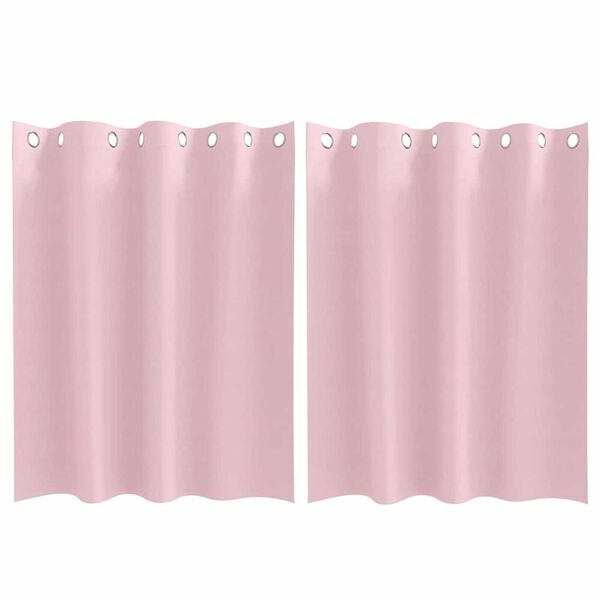 vidaXL Cortinas Opacas con Anillas 2 pcs Rosa Bebé 140 x 140 cm