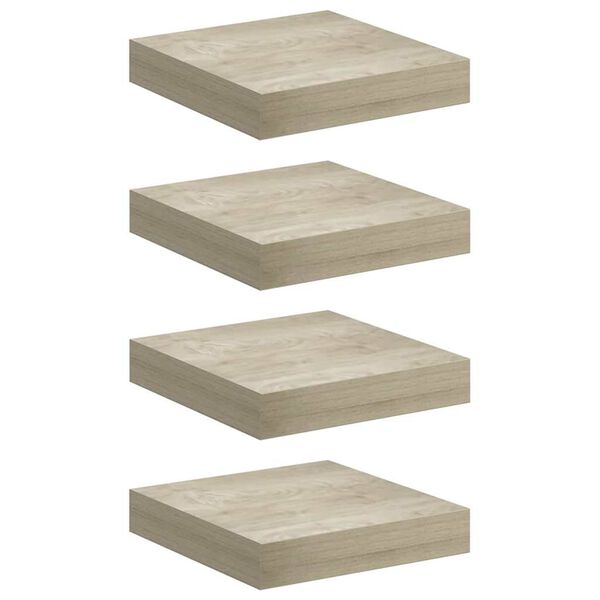 vidaXL Estantes flotantes de pared 4 uds MDF roble 23x23,5x3,8 cm