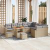 vidaXL Conjunto de sof&aacute; de jard&iacute;n 12 pcs Beige rat&aacute;n sint&eacute;tico