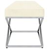 vidaXL Banco de acero inoxidable y terciopelo crema