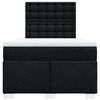 vidaXL Cama box spring con colch&oacute;n tela negro 120x190 cm