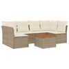 vidaXL Set sof&aacute;s de jard&iacute;n 7 piezas y cojines rat&aacute;n sint&eacute;tico beige