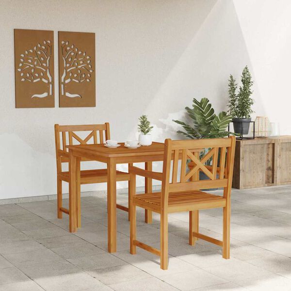 vidaXL Conjunto de Comedor de Jard&iacute;n 3 pcs Marr&oacute;n