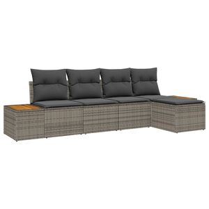 vidaXL Conjunto de sof&aacute;s de jard&iacute;n 6 uds. 5 plaza Gris