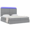 vidaXL Cama con tira de luces LED Gris Claro 180 x 200 cm tela