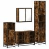 vidaXL Set de muebles ba&ntilde;o 4 pzas madera contrachapada roble ahumado