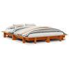 vidaXL Estructura de cama sin colch&oacute;n madera maciza marr&oacute;n 120x190 cm
