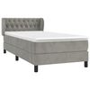 vidaXL Cama box spring con colch&oacute;n terciopelo gris claro 100x200 cm