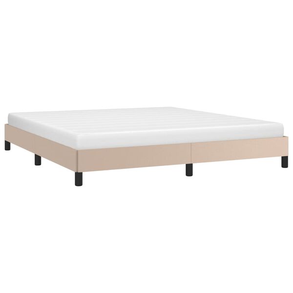 vidaXL Estructura cama sin colchón cuero sintético capuchino 180x200cm