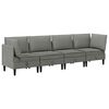 vidaXL Juego de muebles de sal&oacute;n 4 uds. Gris oscuro Tela