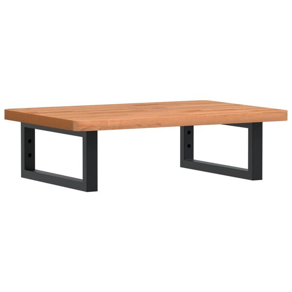 vidaXL Estante de lavabo de pared de acero y madera maciza de haya
