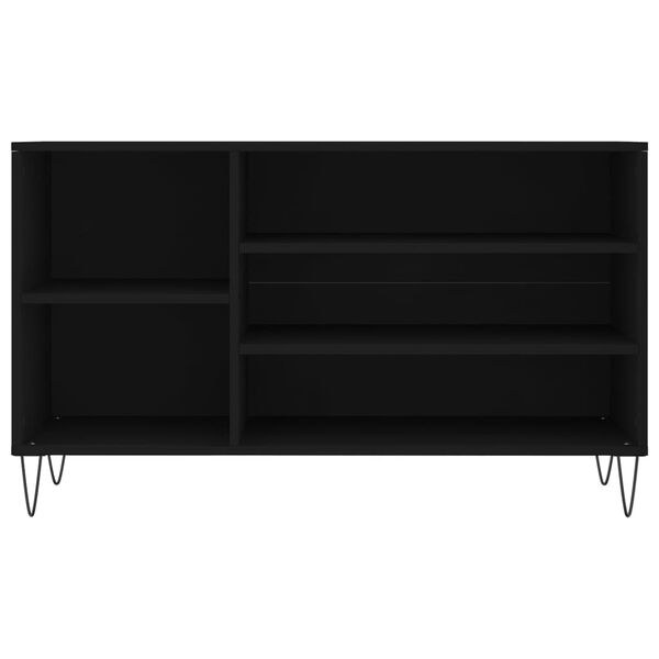 vidaXL Mueble zapatero madera contrachapada negro 102x36x60 cm