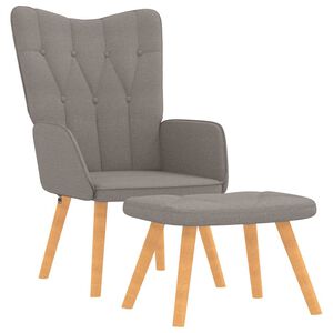 vidaXL Sill&oacute;n de relax con reposapi&eacute;s de tela gris taup&eacute;