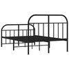 vidaXL Estructura cama sin colch&oacute;n con estribo metal negro 120x190 cm