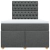 vidaXL Cama box spring con colch&oacute;n tela gris oscuro 120x190 cm